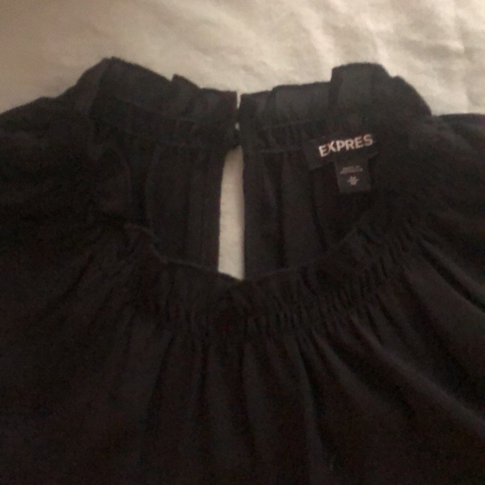 Express black dressy short sleeve top.